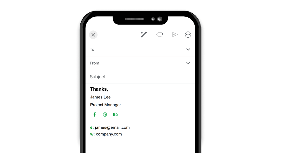 Gmail Signature on Iphone