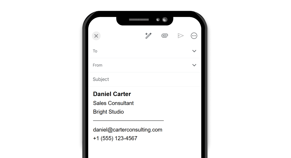 Mobile Email Signature in Gmail