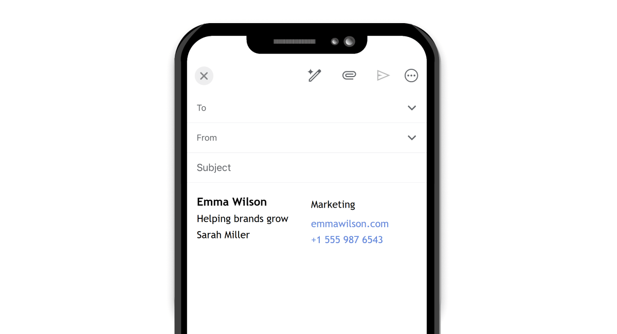 Mobile Email Signature Example