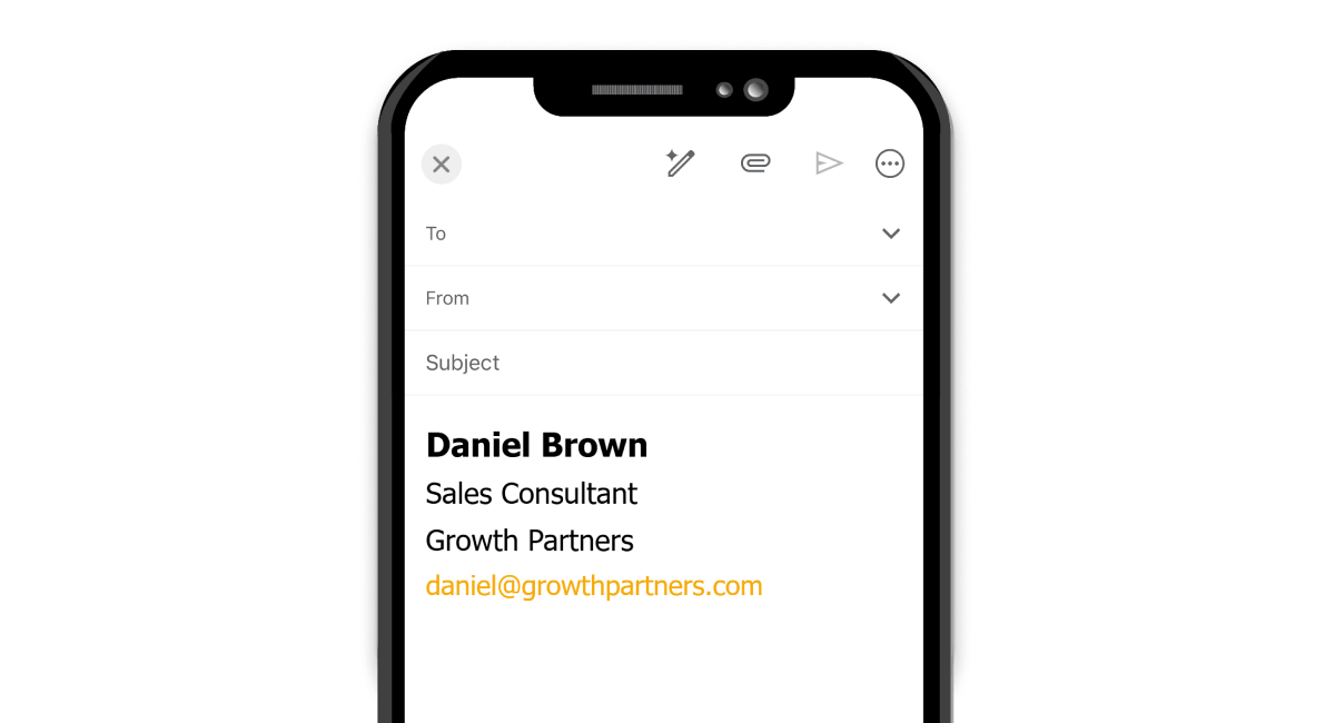 Professional Email Signature on Gmail Mobile