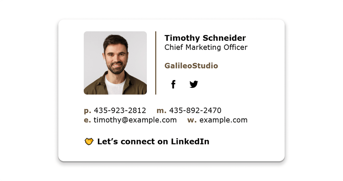 Text link as CTA to connect on Linkedin