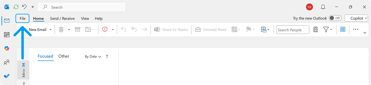 Click on File in the Top Menu