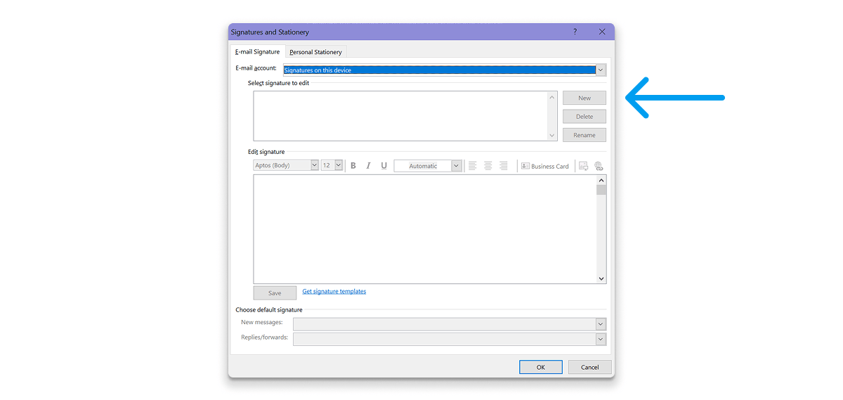 Choose an Existing Signature or Create a New One