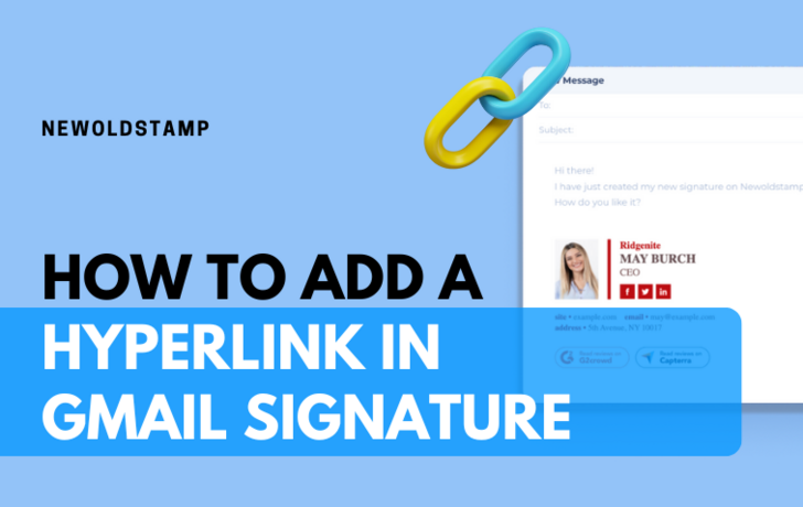 How to Add a Hyperlink in Gmail Signature | Newoldstamp