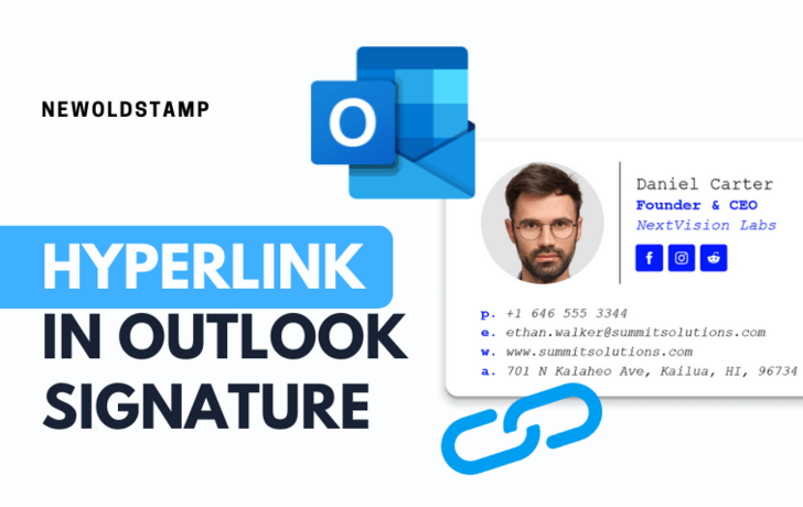 How to Add Hyperlink in Outlook Signature | Newoldstamp