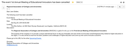 how to write an event cancellation email