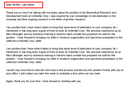 Follow Up Email Sample After Meeting