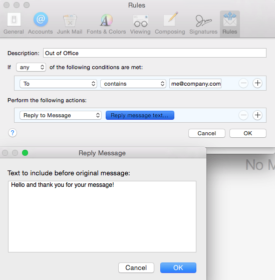 Apple Mail autoresponder