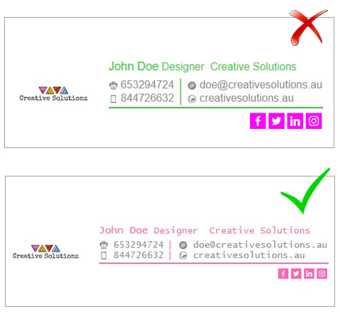 email signature colors