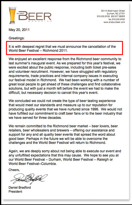 Class Cancellation Letter Sample HQ Template Documents