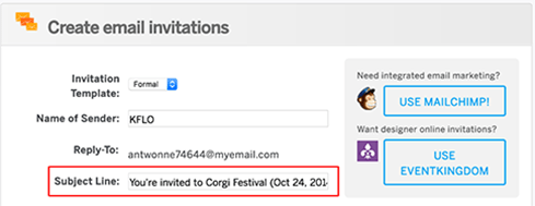 event email invitation