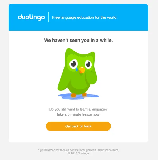 Re-engagement Duolingo