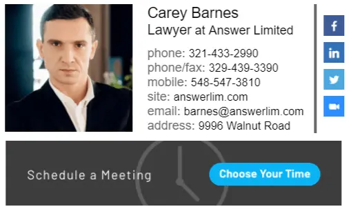 Email signature example for attorney companies