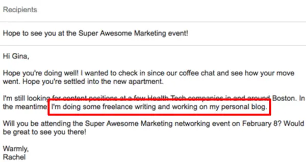 networking email sample