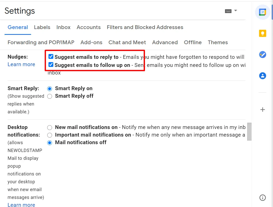 Suggest emails to reply to in Gmail