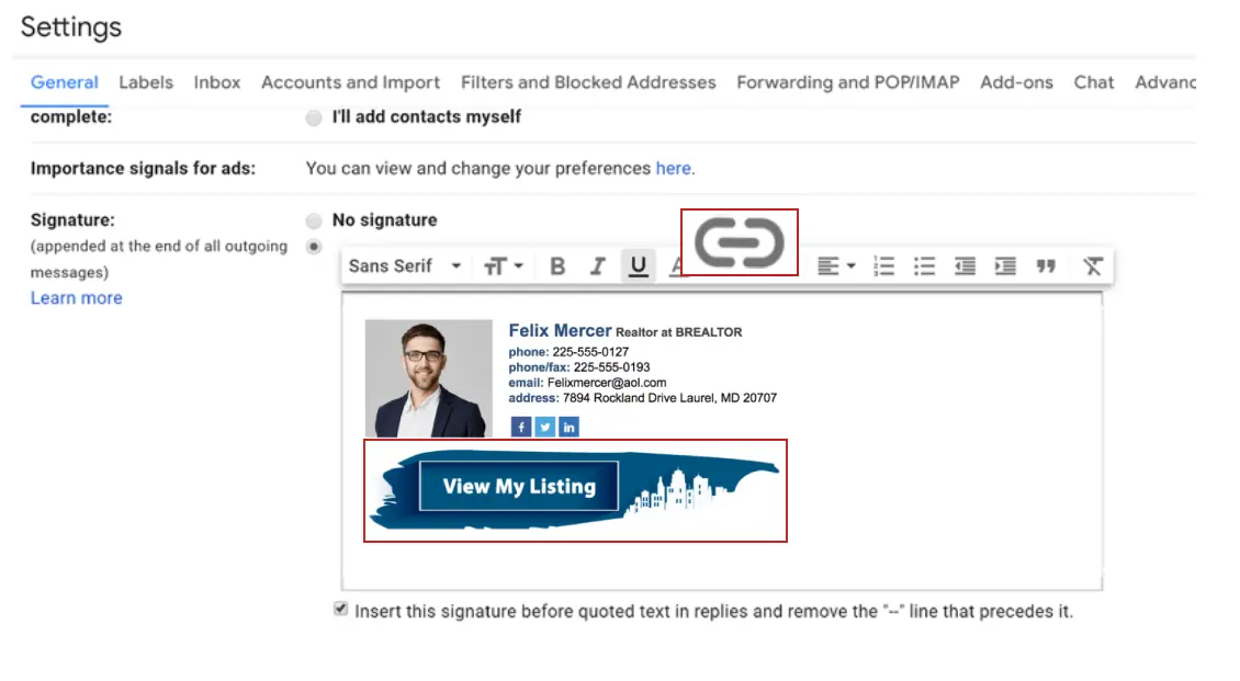 How to Insert a Hyperlink in Your Email Signature