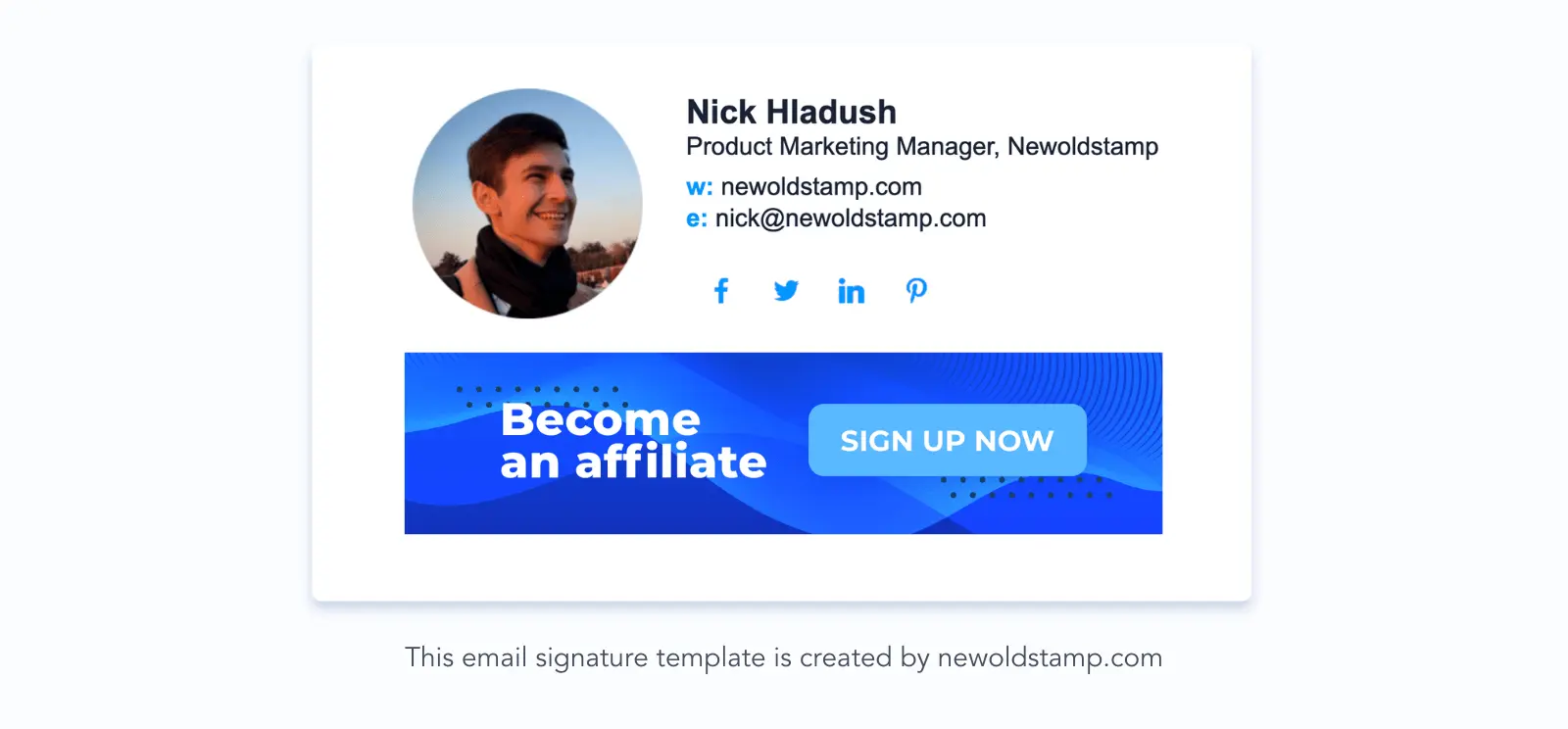 Example of email signature banner for Loyalty stage
