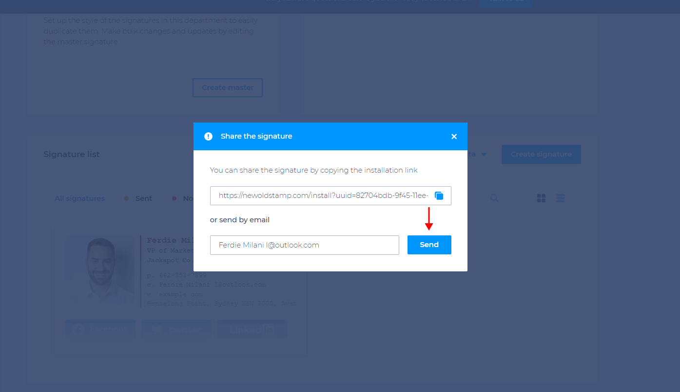 ‘Send by Email’ option
