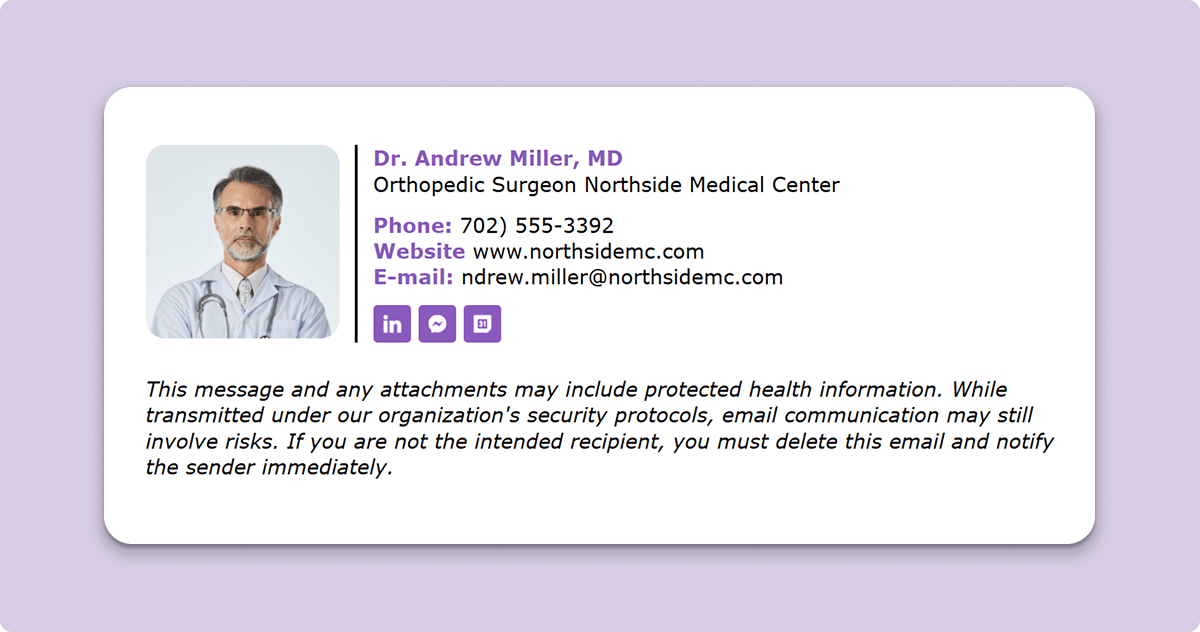 Email Signature With Email Security and Privacy Statement