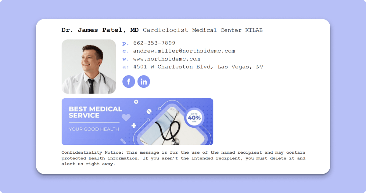 Email Signature With Confidentiality Notice