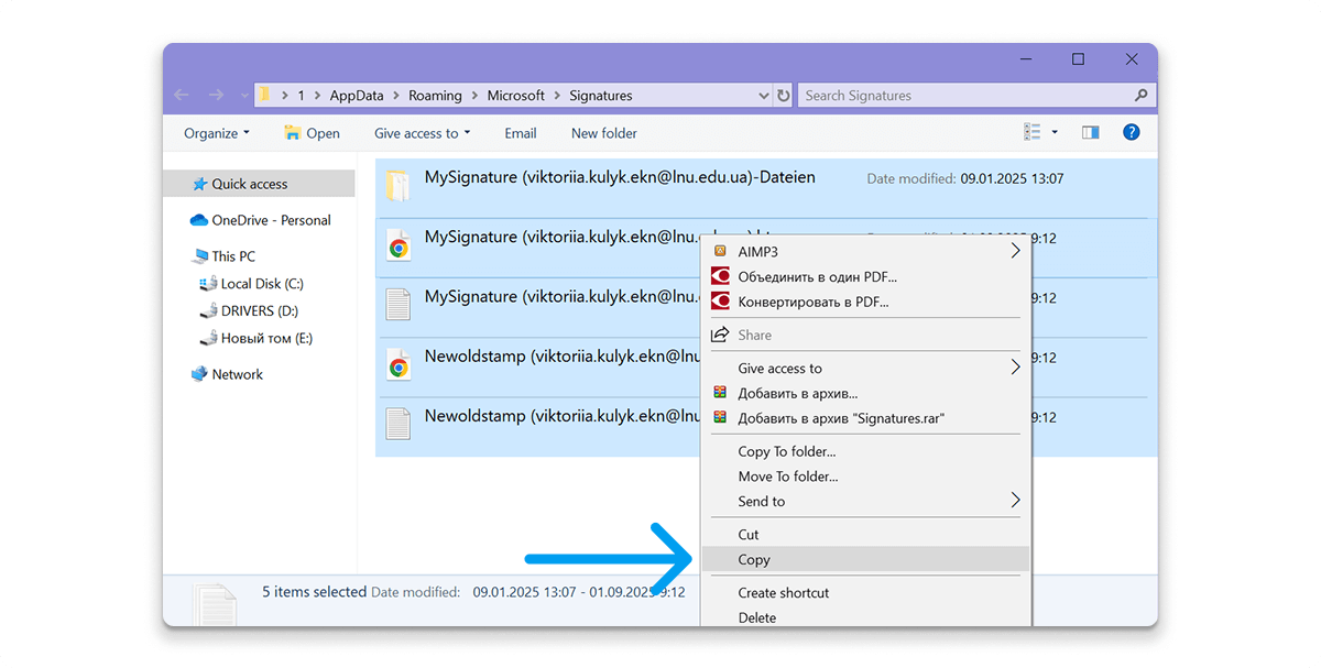 Exporting from Classic Outlook