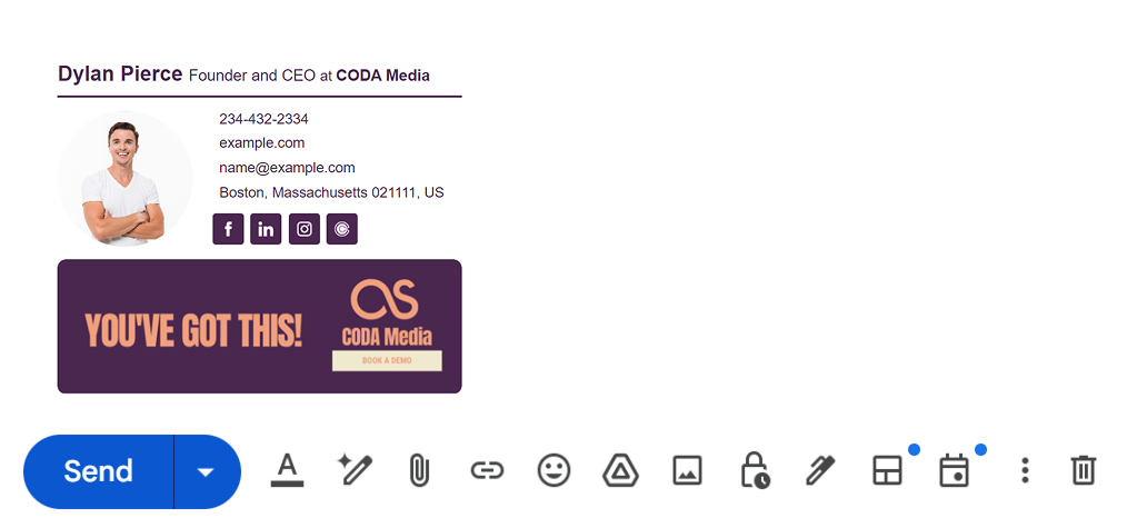 newoldstamp email signature example