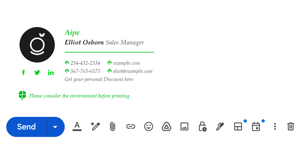 newoldstamp email signature example