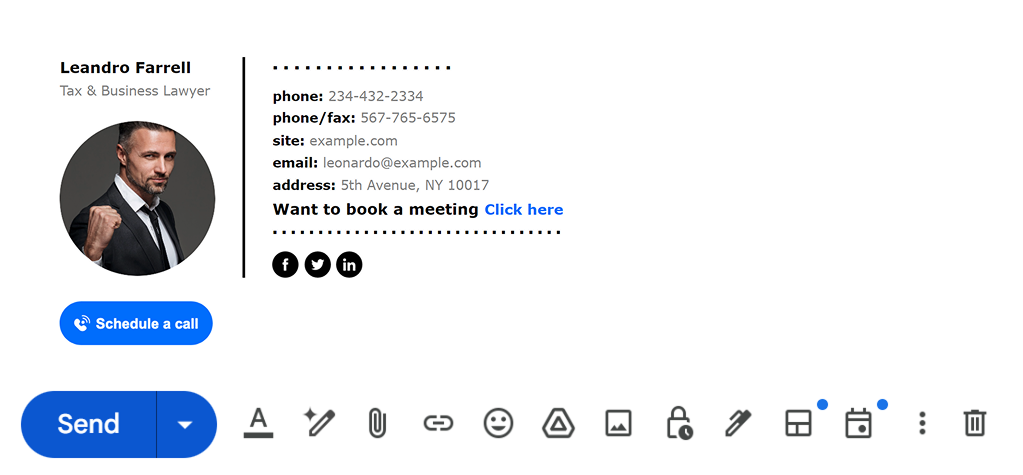 newoldstamp email signature example