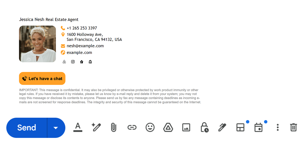 newoldstamp email signature example