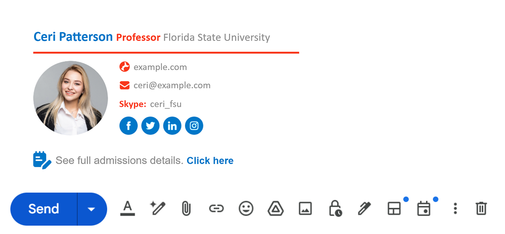 newoldstamp email signature example