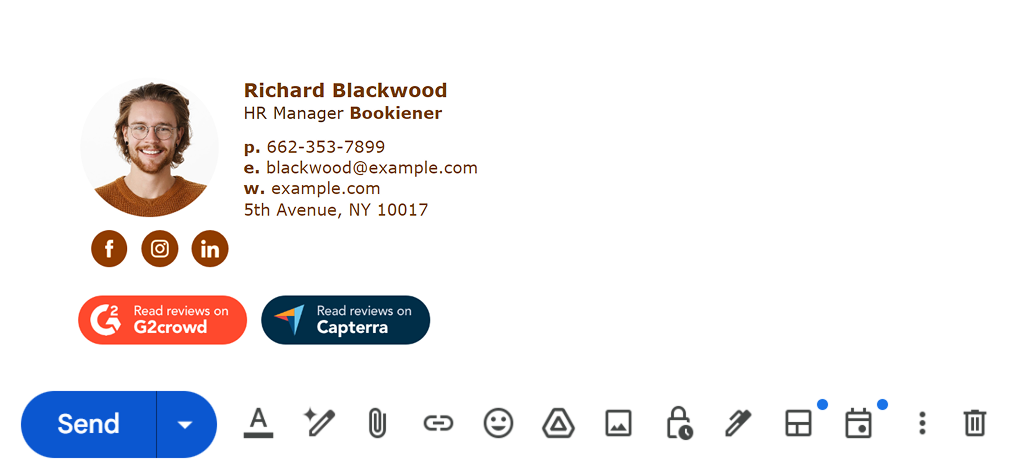 newoldstamp email signature example