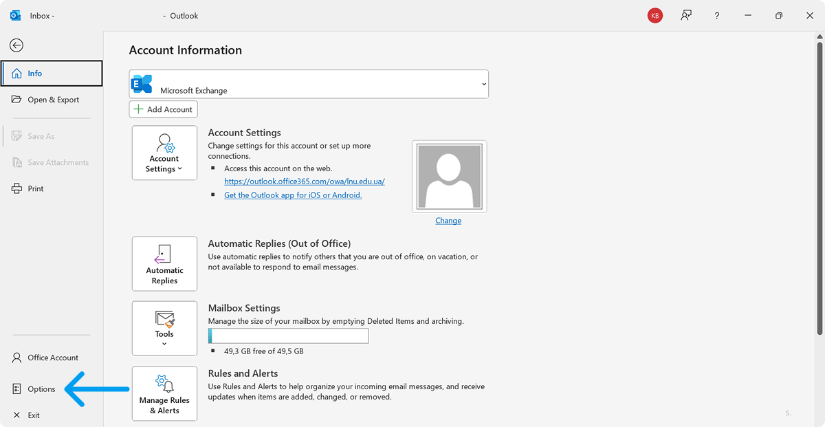 Select Options from the Drop-Down Menu