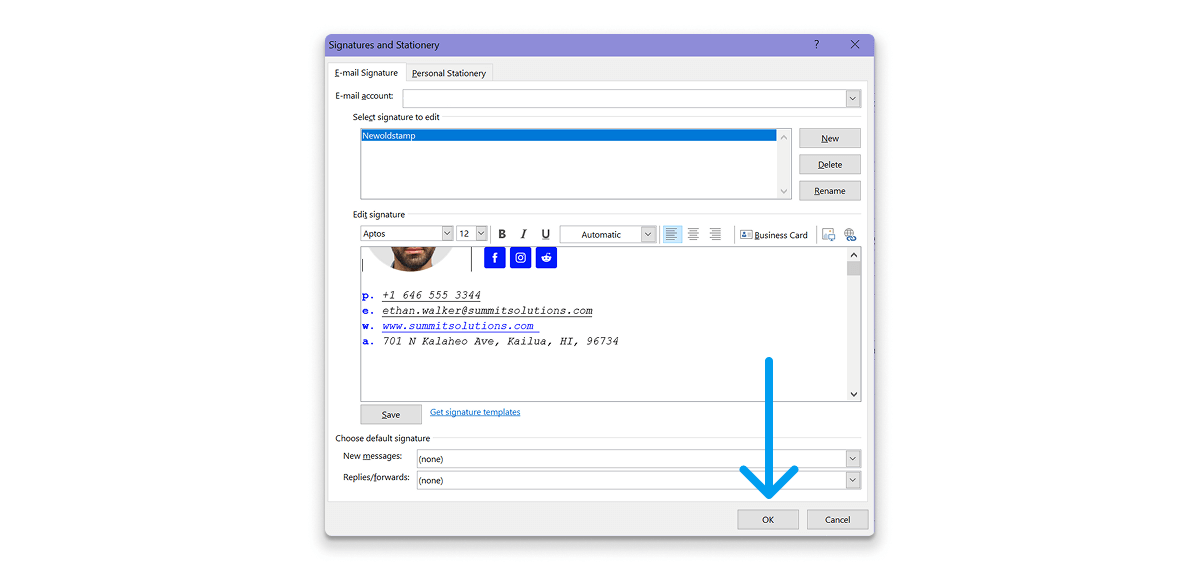 Confirm by Clicking OK