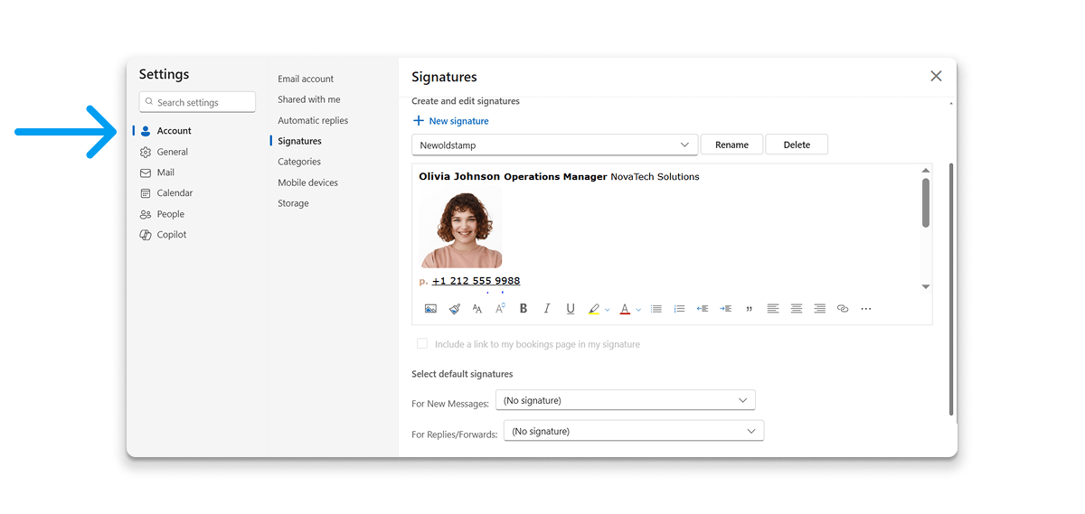 Add Hyperlink in Email Signature Web Version