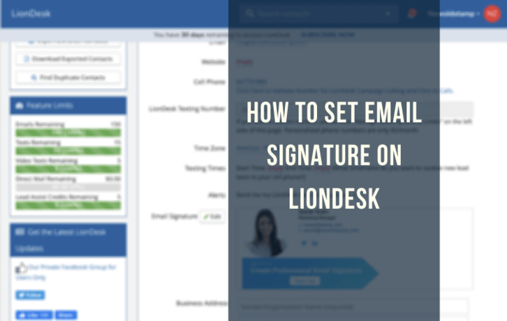 How to Set Email Signature on Liondesk